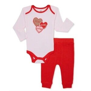 Wonder Nation Girls Valentine's Day Outfit Set 2-piece 12m